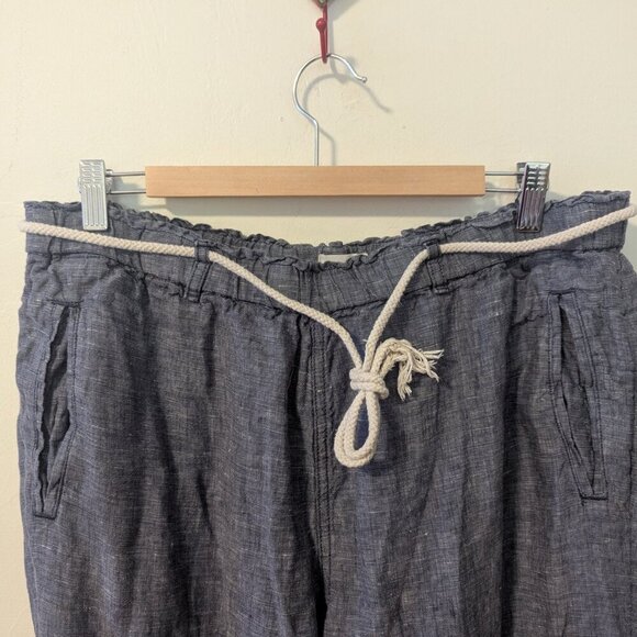 C&C California 100% Linen Pants Fisherman Core Lagenlook Chambray Rope Nautical - Picture 6 of 8